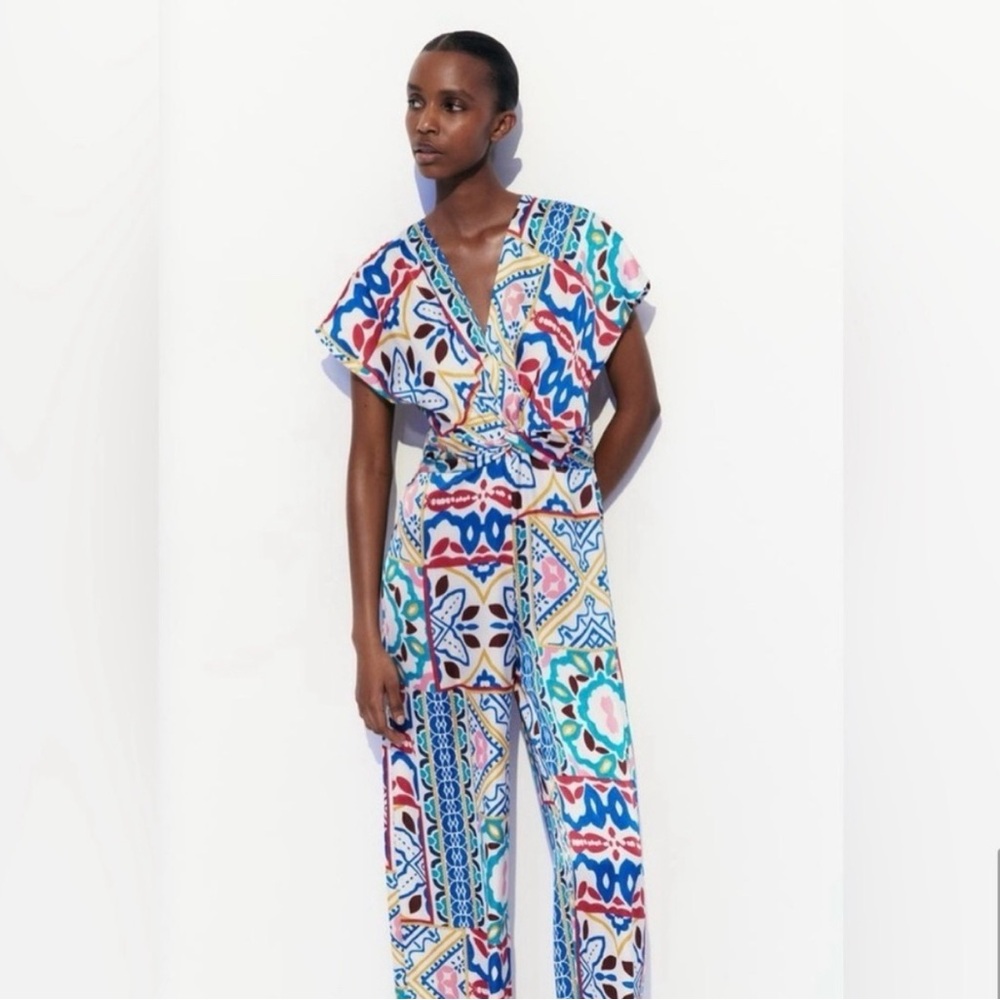 Zara Multicolor Geometric Jumpsuit